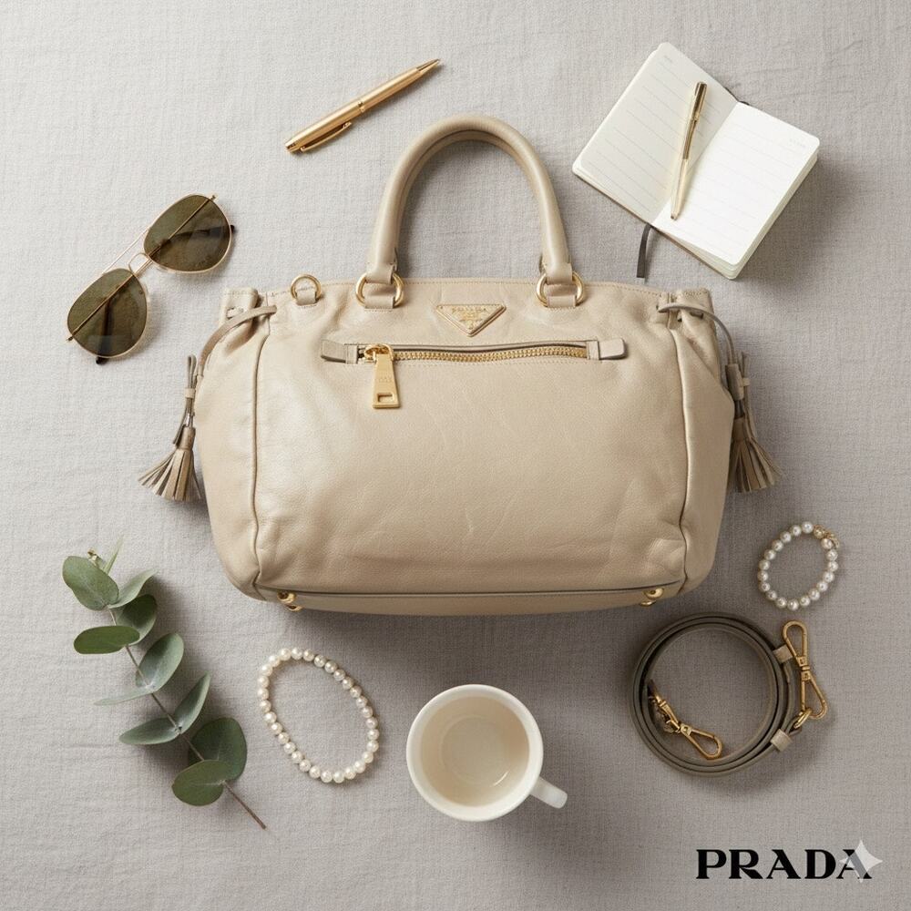 Authenticated Prada Drawstring Crinkled Leather P… - image 1